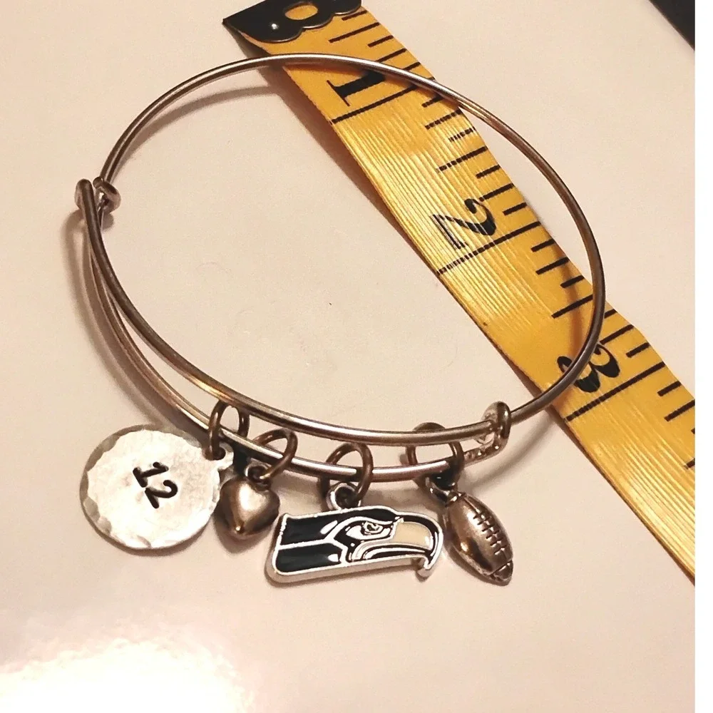 🏈Seattle Seahawks Bangle Bracelet Charm Fan 12 NFL Gameday Bangle Y2K Football